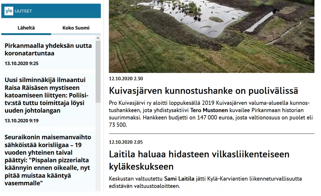 Yle's news can now also be read on Ylä-Satakunta's website.